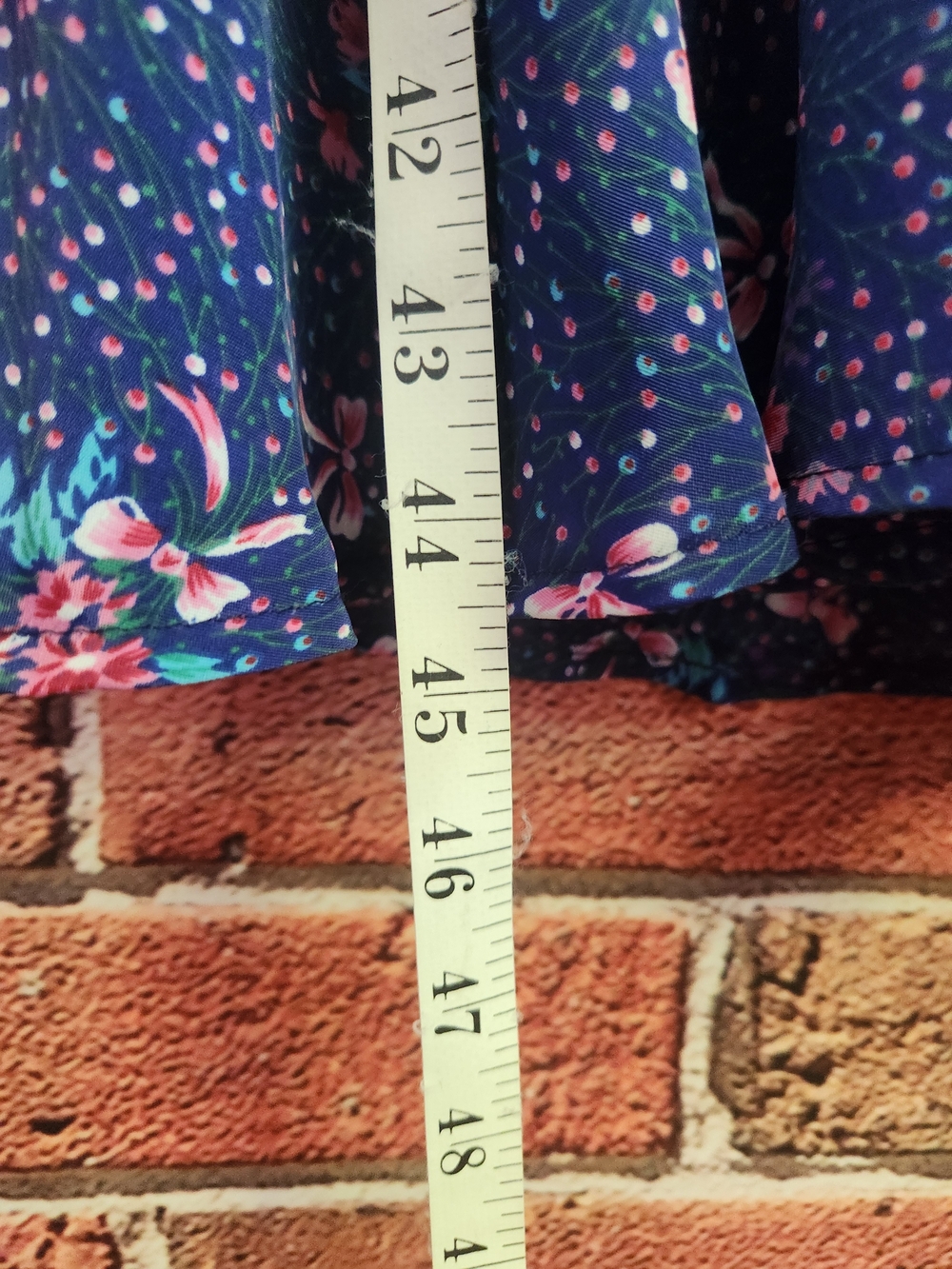 Vintage Navy Floral Dress with Lace Bib Collar - Picture 6 of 12